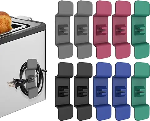 10 Piezas Organizadores para Cables, [Fuerte Adherencia] Homtronics Electrodomésticos Clips de Cable, Cable Management para Electrodomésticos de Cocina Licuadoras, Freidoras, Cafeteras, Ollas Arrocera  