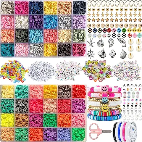 10400pcs Juguete de Cuentas Coloridas, 48 Colores, de Arcilla Polimérica Para Abalorios Para Hacer Collar Pendientes de Bricolaje kit de Pulseras Beads Regalo Joyas para  