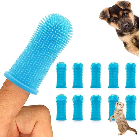 10Pcs Cepillo Dientes Perro, 360º Cepillo de Dientes para Perros de Dedo, Kit de Cepillo de Dientes de Limpieza de Dientes de Silicona para Perros, Cachorros, Gatos y Mascotas Pequeñas Cuidado  