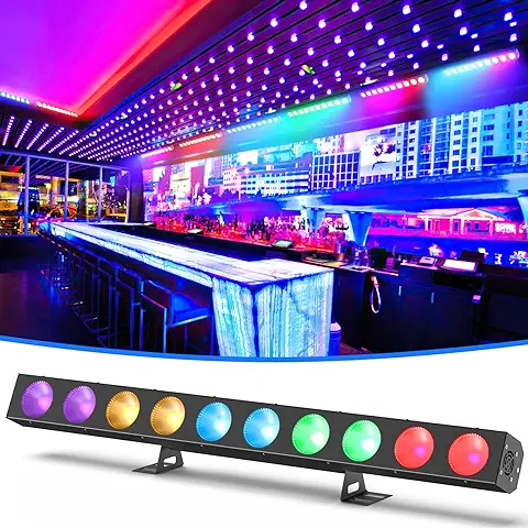 120W Wallwasher Luz de Escenario COB LED Luz de Fiesta con 10 Piezas 4 en 1 RGBW Lámpara de Perlas，DMX512 Barra de Luces para DJ Concierto Fiesta Bodas Discoteca Salón de Baile  