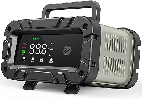 12V6A Cargador de Batería Inteligente,Cargador de Batería de Coche Inteligente Completamente Automático y Pantalla LCD,Cargador Bateria Automovil para Coche,Motocicleta,camión,AGM,Gel,SLA (2-100 AH)  