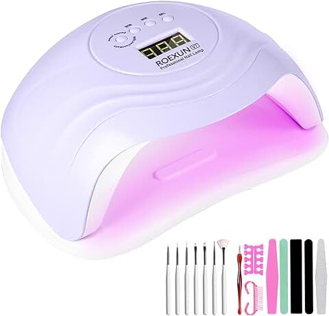 168W Lámpara Led Uñas UV,Secador de Uñas Profesional Ultravioleta Con Pantalla LCD y Sensor Automático,Von 4 Temporizadores Para Manicura/Pedicure Nail Art en el Hogar y el Salón  