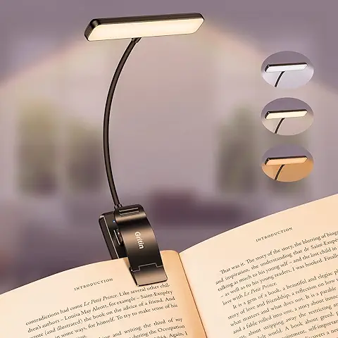 19 LED Luz de Lectura, Gritin Lámpara de Lectura USB Recargable de 360° Flexible con 3 Modos de Iluminación - Protección Ocular & Atenuación Continua & Larga Duración Luz de Libro para leer en la cama  