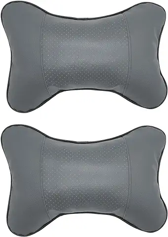 2 Piezas Almohada Coche, Almohada Cervical Coche, Reposacabezas Coche, Adecuado para Reposacabezas de Asiento de Coche, Almohada para Cuello (Gris)  