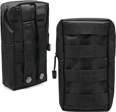 2 Piezas Bolsa de Cintura Táctica de Molle EDC, Utilidad Gadget Bolsa de Cintura Multiuso Bolsa Tactica Cintura Riñoneras para Senderismo y Camping, Deporte al Aire Libre  