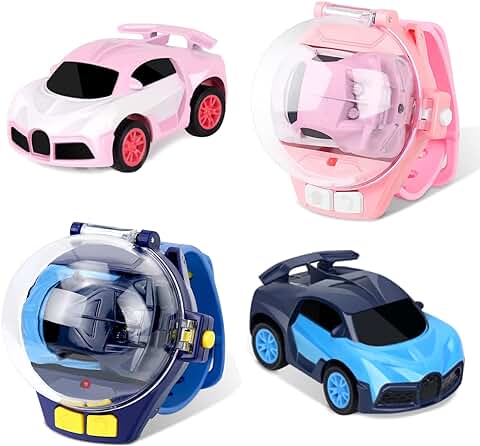 2 Piezas Coche Teledirigido con Luces Radio Control Remoto Coches RC Coches para Niños Reloj Control Remoto Coche Juguete Coche Radiocontrol para Regalos Navidad Cumpleaños Juegos  