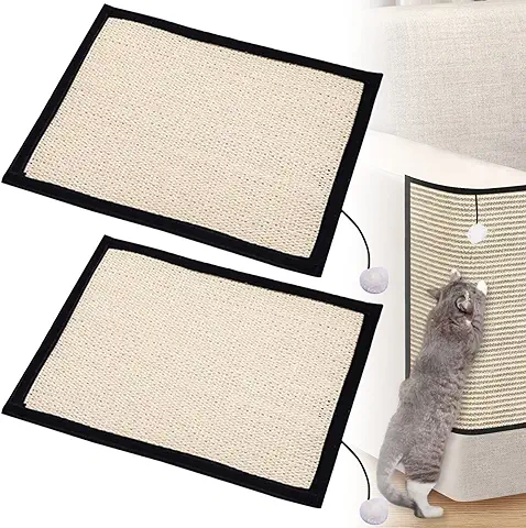 2 Piezas Rascador Sofa Gatos: Alfombrilla para Rascar para Gatos, Rascador Sofa Gatos Protección Contra Rasguños para Sofá, Alfombrilla para Rascar de Sisal para Gatos con Bola para Gatos  