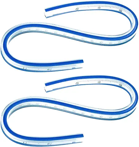  2 Piezas Regla Curva Flexible, Regla Flexible de 30 Cm, Herramienta de Medición de PlÁStico, Para Dibujar Gráficos de Tiempos, Herramienta de Medición de Diseño de Ropa  