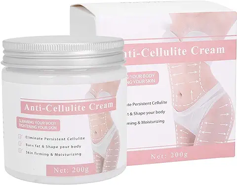 200g Celulitis Crema Caliente, Quemador de Grasa Crema Adelgazante Masaje Crema Corporal Anticelulítica, Crema Hidratante para Adelgazar Anticelulitis, para Muslos Abdomen Brazos y Glúteos  