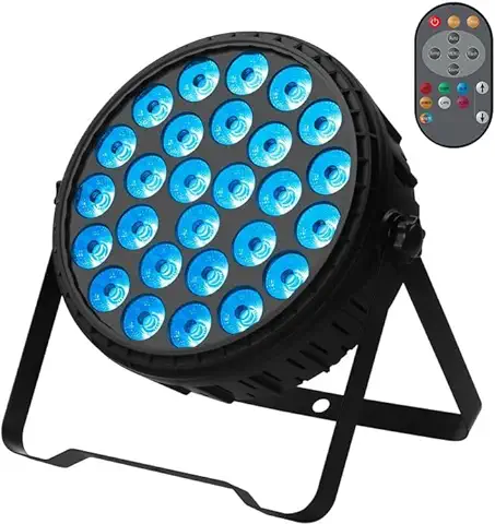 27 * 8W RGBW Foco LED Par para Escenario con Mando a Distancia Luces Discoteca DMX512 Luz de Discoteca para Fiestas KTV Bares Navidad Halloween Bodas  