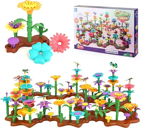 272 PCS Juguetes de Construcción para Jardín de Flores, DIY Juegos Creativos de Bricolaje y Ramo Juguetes de Manualidades de Arreglo Floral Juegos Cumpleaños Navidad Regalo para Niñas de 3 Años+  