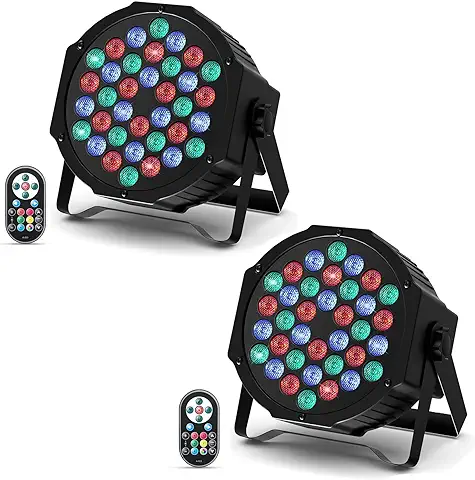 2Piezas Foco LED con 36 RGBW luz Discoteca DMX512 Ledes luz de Escenario luz con Mando a Distancia luz de Sonido Auto Maestro-esclavo Luces para Fiestas para Navidad DJ Bar Banda Cumpleaños Halloween  