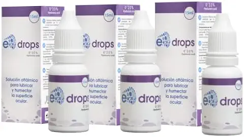 3 E-Drops, Elentillas, Gotas Oftalmológicas, Hidratación, Lubricación, Ácido Hialurónico, Irritación Ocular, Multidosis 10 ml, Pack de 3 (3)  