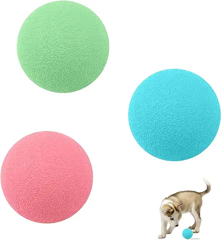 3 Piezas Juguetes de Bolas para Perros 4cm Juguete de Goma para Perros Indestructible Juguetes para Masticar Bolas Pelota de Tenis para Perros Cachorros Gatos Juguetes Interactivos para Entrenamiento  