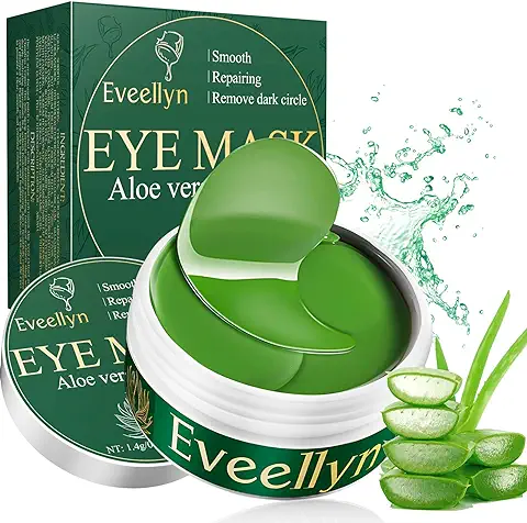 30 Pares Parches Ojos, Parches Ojeras Aloe Vera, Colágeno Máscara para Los Ojos, Parches Ojos Bolsas y Ojeras, Líneas Finas y Arrugas Mascarilla Ojeras  