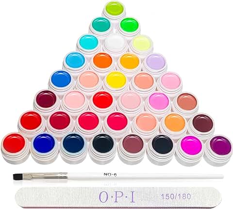 36 Colores UV Kit Gel Semipermanente UñAs, Pintura UñAs Semipermanente Con 1 Pincel De Fototerapia, Para UñAs Semipermanentes, DiseñO De Arte De UñAs De Esmalte De UñAs De Gel  