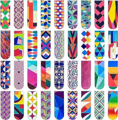 36 Piezas Marcadores de Libros Magnéticos, Marcadores de Página Magnéticos de Colores, Clip de Página Magnético Marcadores, Marcapáginas Magnéticas para Suministros Lectura  