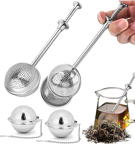 4 Piezas Infusores de Té, Colador De Té Esférico De Acero Inoxidable, Bolas Infusoras Con Cadena Colador de Té Bola de Infusión de Té, Filtro para té y Especias y Condimentos  