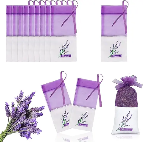 40 Piezas Bolsa de Lavanda Vacía, Bolsas de Lavanda Bolsitas Bolsas Vacías, Lavanda Almacenamiento de Especias Dormir y Relajarse, Especias y Hierbas  