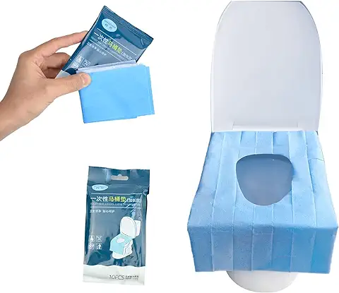 50 Piezas Inodoro Wc Desechable, Macllar Protección Wc Desechable Paquete Individual, Portátil Impermeable, Asiento del Inodoro Cubre el Viaje Disponible para el Hotel del Retrete Público de la  