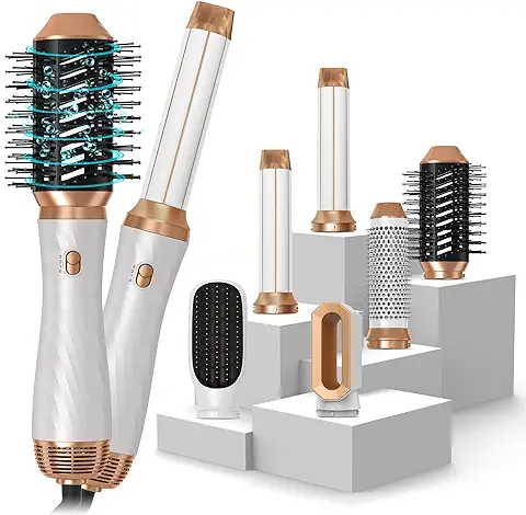 6 En 1 Cepillo Secador De Pelo, 2023 Nueva Cepillo Secador Thermal Brush, Cepillo Alisador, Cepillo Secador, Rizador De Pelo. Moldeador Pelo With Riza, Alisa, Da Volumen, Alisa y Seca.  