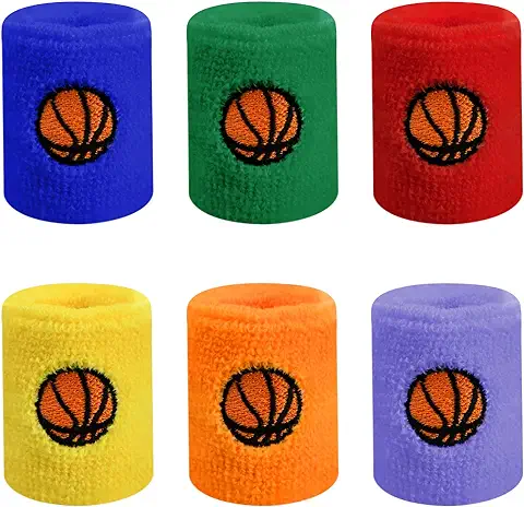 6 Piezas Muñequeras Deportivas de Sudor para Niños Pulseras Absorbentes de Suave Muñequera Sudor Elásticas Pulseras Muñequeras Deportivas Coloridas para Deportes Atléticos Fútbol Baloncesto Correr Tenis  