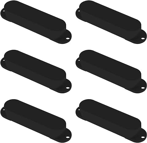 6 Piezas Selladas de Bobina única para Pastillas de Plástico Cerrado, Accesorios de Guitarra para la Mayoría de Guitarras Eléctricas, sin Agujeros, Color Negro  