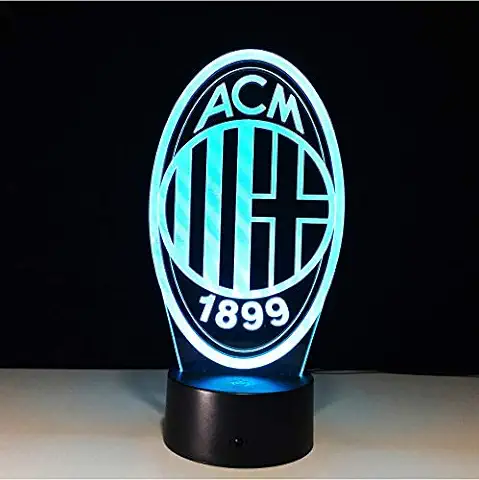 7 Colores Cambian el club de Fútbol Innovador 3D Llevó la luz de la Noche para Italia Ac Milan Club Llevó el Tacto de la Lámpara Novedad Regalos Usb Lámpara  