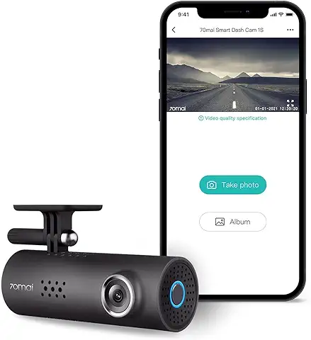 70mai Grabador de Conducción de Automóviles Cámara de Dash 1080 P Full HD Smart Car DVR Versión Nocturna 130 Grados FOV Camo Dash CAM G-Sensor Dashcam Control de Voz Inglés, Negro  