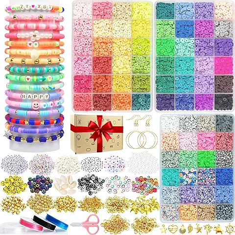 72 Colores 11520 Piezas Cuentas Arcilla Polimérica para Hacer Pulseras Abalorios 6mm, Bolitas con Letras para DIY Collares Manualidad  