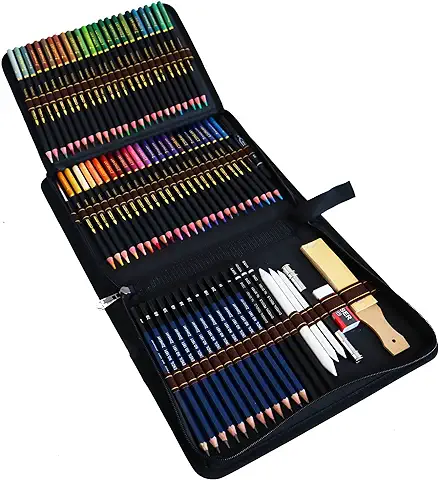 72 Lapices de Colores Dibujo Profesional para Artistas, Niños y Adultos, Incluye Lapices Acuarelables, Lapiz Dibujo, Carbón, Lápices Pastel, Herramientas de Dibujo  