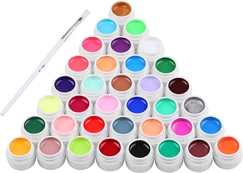 8ML *36 Colores Esmalte de Uñas en Gel UV Gel Nail Art Builder Gel de Extensión Sólido con Cepillo de Uñas  