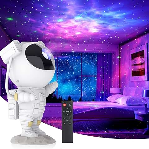 AB AttaBoy Luz Nocturna de Cielo Estrellado, Proyector LED, Astronauta, para Decorar Habitaciones, luz de Noche, Regalo para Niños, Adultos, Fiesta en casa  