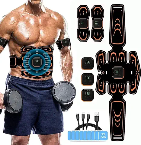 Abdominales Electroestimulacion, Muscular Abdominales, EMS Abdominales Cinturón, Masajeador Eléctrico, Cinturón Muscular Abdominal, Masajeador Eléctrico Cinturón Abdomen/Brazo/Piernas/Glúteos  