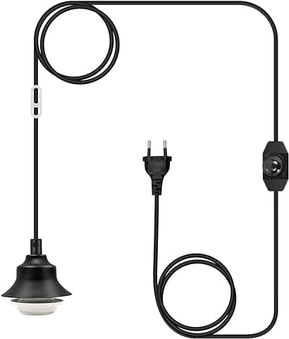 Abeiady Portalámpara Lampara Techo Colgante con Enchufe,Kit de Lampara Colgante Industrial con Cable de 450CM,DIY Portalámpara Luz Colgante E26/E27 con Interruptor Ajustable,para Cocina (sin Bombilla)  