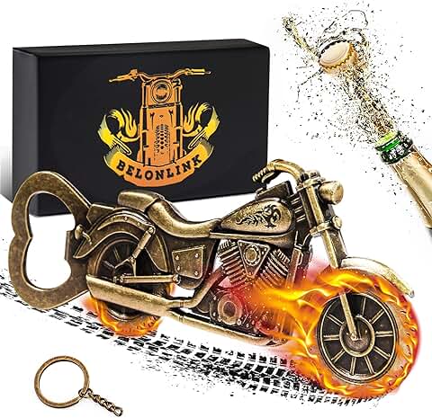 Abrebotellas de Cerveza, BelonLink Abrebotellas de Motocicleta, Abridor de Cerveza, Regalos de Cerveza para Hombres, Regalos Navidad Originales Hombre Novio, Regalos de Moto, Amantes de la Moto  