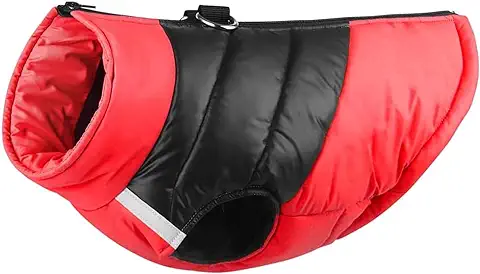 Abrigo de Invierno para Perro para Chaqueta Caliente de Perros para Perro Mascota Cachorro ropa Impermeable Surtidos Tamaños y Color (S, B-Rojo)  