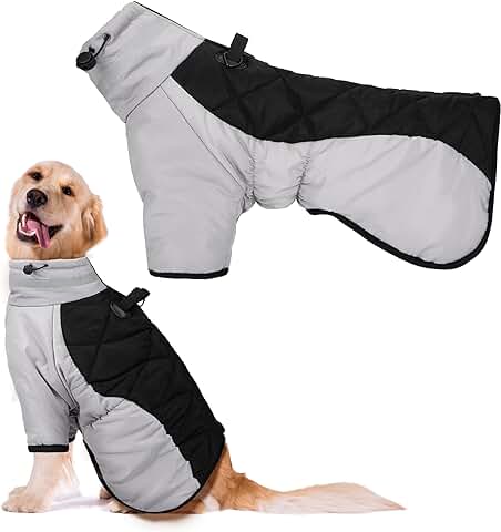 Abrigo de Perros de Invierno Impermeable Chaqueta para Perros Cálida con Hebilla de Arnés para Perro Pequeños Medianos Grandes y Mascotas Tamaño 2XL  