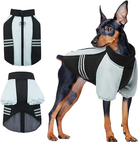 Abrigo Impermeable para Perros, Chaqueta Cálido de Invierno Otoño Ropa Chihuahua Sudadera Perros Abrigo para Nieve Cremallera Perros Chaleco de Cachorro Dog Coat para Clima Frio con Tiras Reflectantes  