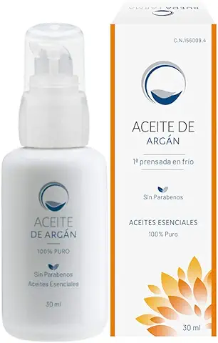 Aceite de Argán Puro 100% Primera Prensada en Frío - Para Pelo Piel Barba Cuerpo Uñas Rostro - Rico en Vitamina E y Antioxidantes - 30 ml  