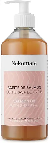 Aceite de Salmón para Perros y Gatos, con Grasa de Oveja, Ayuda a Comer, Mejora la Digestión, Piel, Pelo y Articulaciones Saludables, Suplemento y Vitaminas con Omega-3 y Omega-6, 500ml  