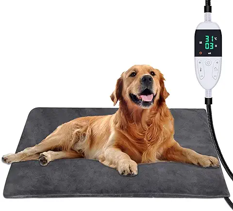 ACELIFE Almohadilla Térmica para Perros y Gatos, Manta Térmica para Perros Ajustable en Tiempo y Temperatura, Almohada Térmica para Perros y Gatos, Cama para Perros y Gatos 70x45 cm  