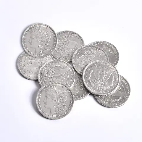 Acero Morgan Dollar (3.8cm Dia) 10pcs / Lot - Truco, Moneda, Trucos de Magia, Atrezzo, Accesorios Magia, Apareciendo / Desapareciendo, Ilusión  