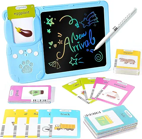 Achort Tarjetas Flash Parlantes Juguetes de Aprendizaje para Niños Pequeños 1-6 Años 510 Palabras, Juguetes Educativos Audibles, Recurso Preescolar Juguete Interactivo Electrónico  