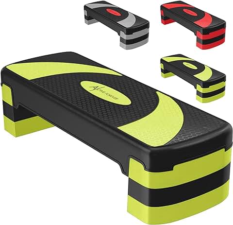 ACTIVE FOREVER Step para Fitness, 3 Alturas Ajustables, Adecuado para uso Doméstico y de Oficina  