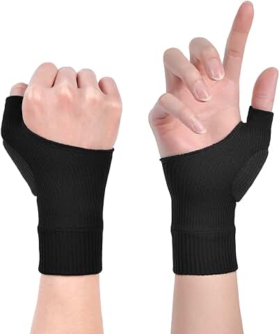 ACWOO Guantes De Compresión Artritis, 1 Pareja Guantes De Gel Para Soporte De Muñeca Y Pulgar, Muñequera Para Dedo Pulgar Para Aliviar El Dolor De Las Articulaciones Del Pulgar De La Mano(Nero L)  