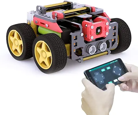 Adeept AWR 4WD WiFi Smart Robot Car Kit para Raspberry Pi 4/3 Modelo B + / B / 2B, DIY Robot Kit para Niños y Adultos, OpenCV Target Tracking, Transmisión de Video, Raspberry Pi Robot con PDF Manual  