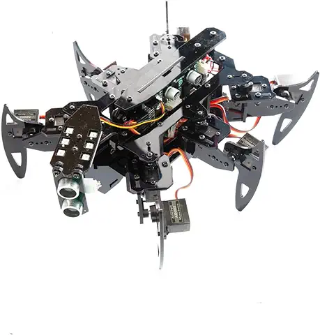 Adeept Hexapod Kit de Robot de Araña Compatible con Arduino Android APP y Python GUI Robot de Araña Caminar Autoestabilizante Basado en Sensor Giroscopio MPU6050 kit de Robótica STEAM con Manual & PDF  