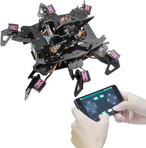 Adeept RaspClaws Hexapod - Kit de Robot de Araña para Raspberry Pi 4/3 Modelo B+/B, Robot de Rastreo de Objetivos OpenCV, Transmisión de Vídeo, Raspberry Pi Robot con Manual en PDF  