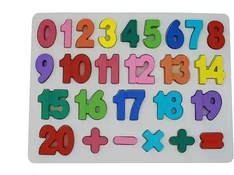 Afunti Bebé Número de Madera Que Aprende Jigsaw Puzzle Board Shape Numbers Puzzle Toy para Niños 25 Piezas  